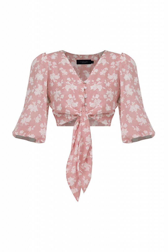 Короткая блуза с цветочным принтом, Модель S21-12020, Фото №7