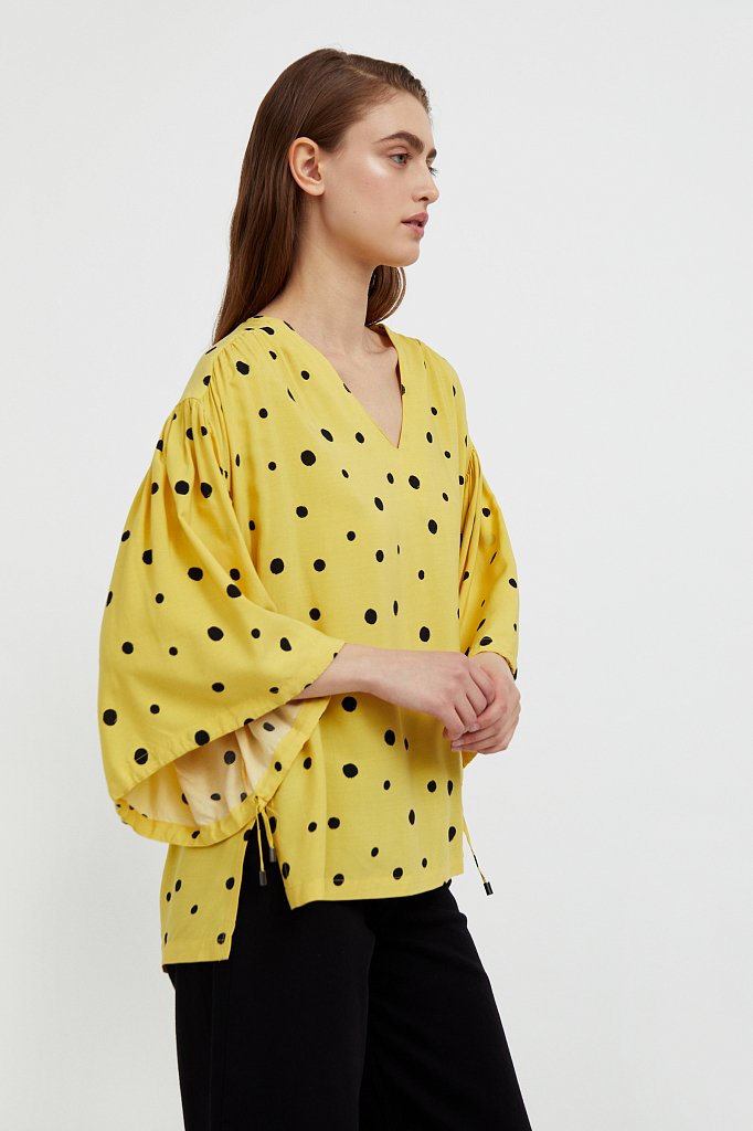 Свободная блуза в горох, Модель S21-11047, Фото №3