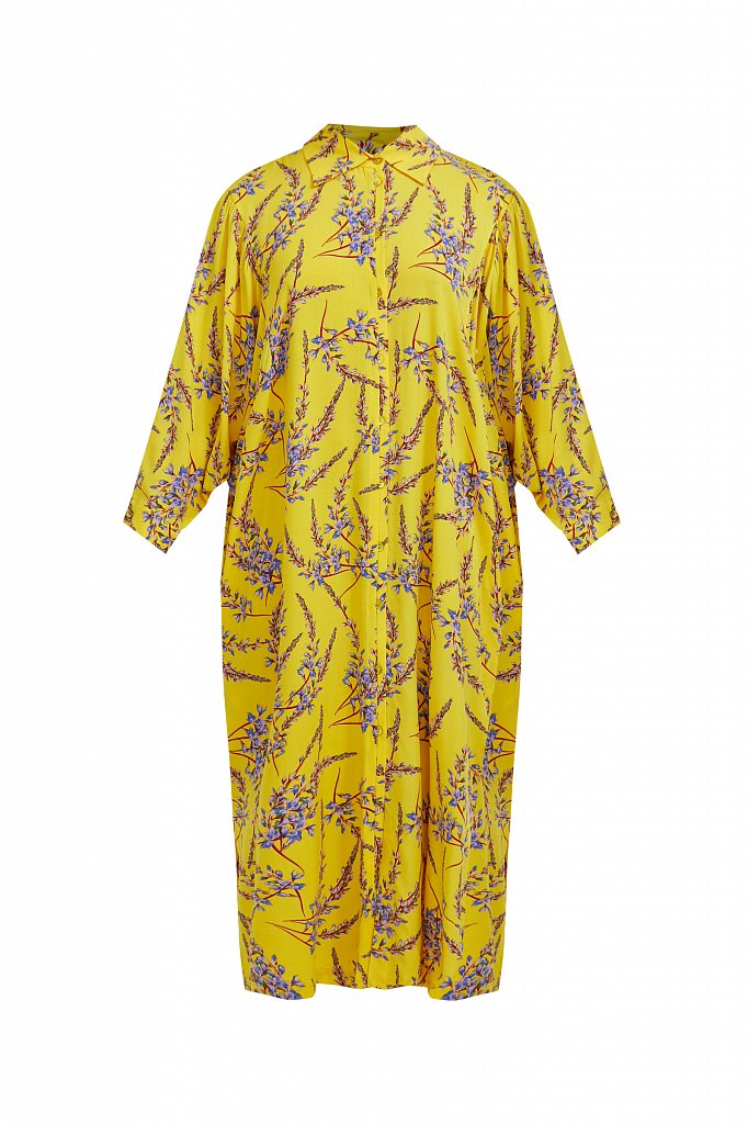 Платье-рубашка с растительным принтом, Модель S21-11066, Фото №7