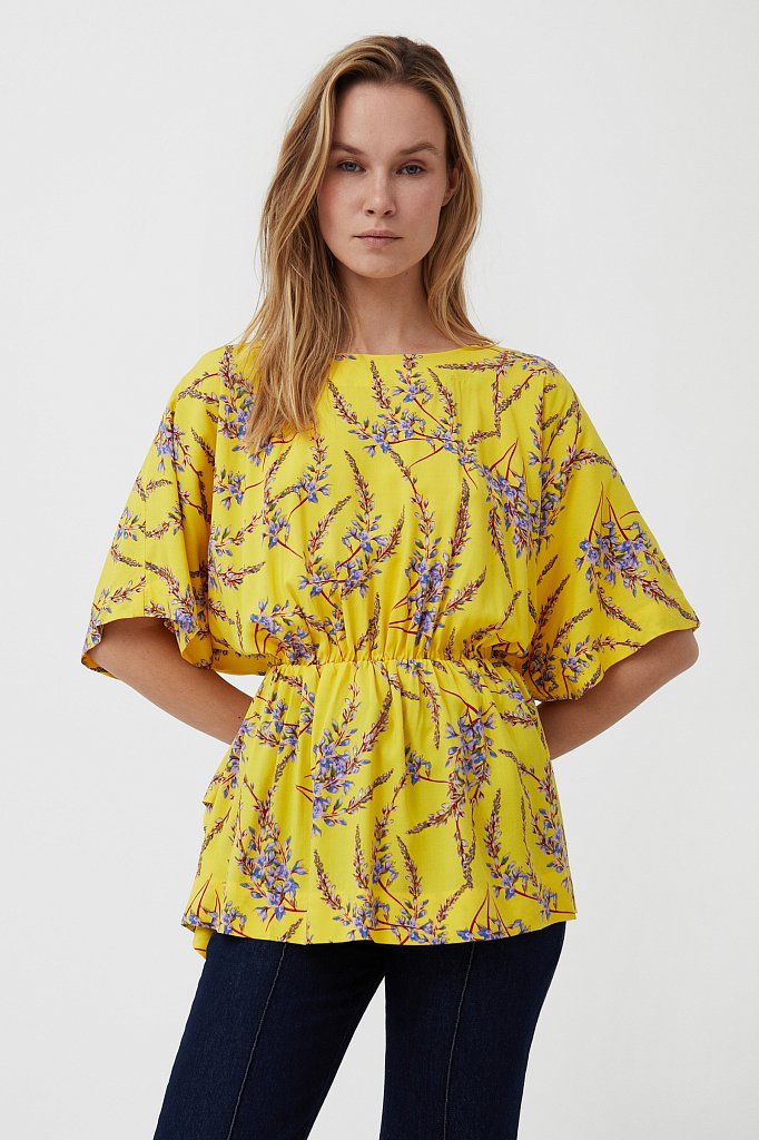 Блуза с цветочным принтом, Модель S21-11067, Фото №2