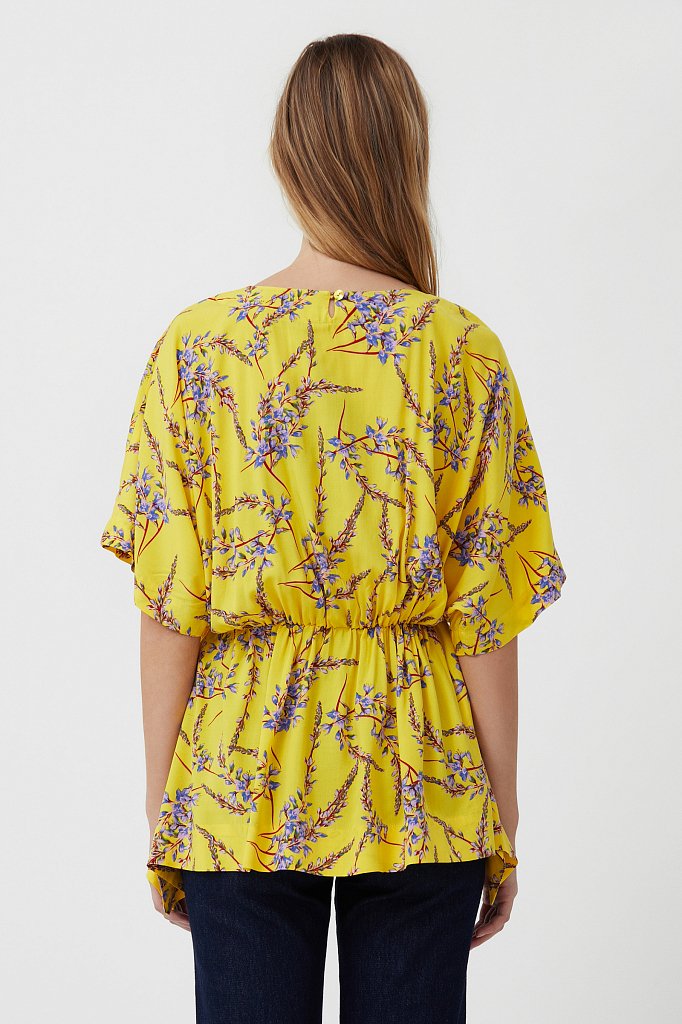 Блуза с цветочным принтом, Модель S21-11067, Фото №4