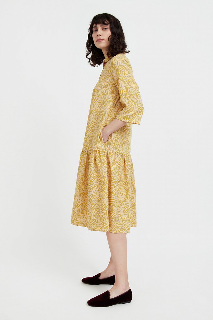 Платье-миди с растительным узором, Модель S21-14077, Фото №1