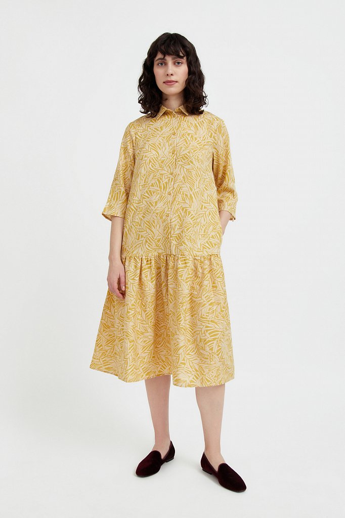 Платье-миди с растительным узором, Модель S21-14077, Фото №2