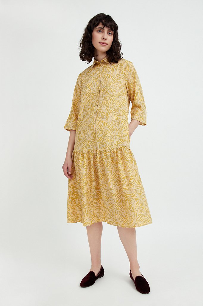 Платье-миди с растительным узором, Модель S21-14077, Фото №3