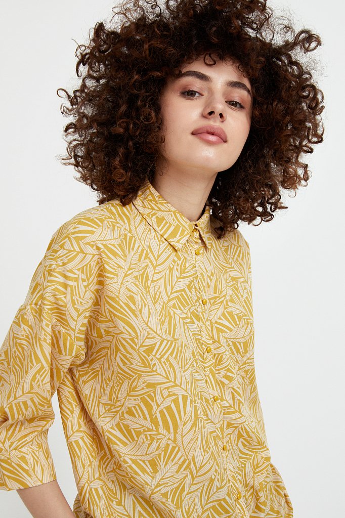Рубашка с растительным орнаментом, Модель S21-14081, Фото №1