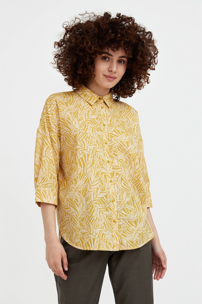 Рубашка с растительным орнаментом, Модель S21-14081, Фото №2
