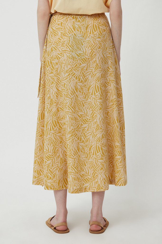 Принтованная юбка с запахом, Модель S21-14083, Фото №4