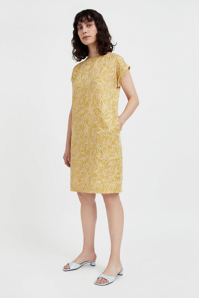 Прямое платье с растительным узором, Модель S21-14086, Фото №2
