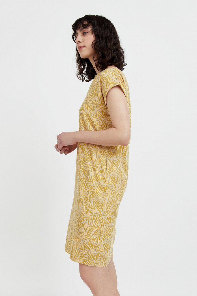 Прямое платье с растительным узором, Модель S21-14086, Фото №3