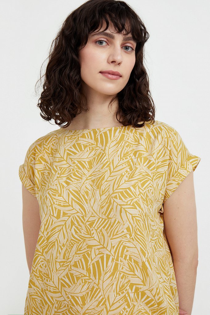 Прямое платье с растительным узором, Модель S21-14086, Фото №6