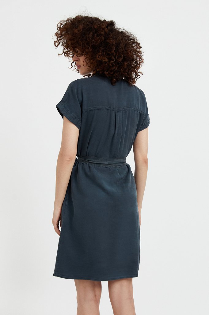 Платье-рубашка из мягкой вискозы, Модель S21-15007, Фото №4