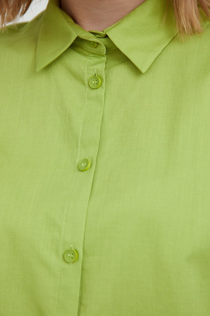 Хлопковая рубашка с короткими рукавами, Модель S21-11005, Фото №6