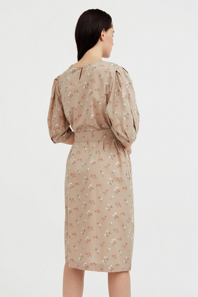 Хлопковое платье с поясом, Модель S21-11030, Фото №4
