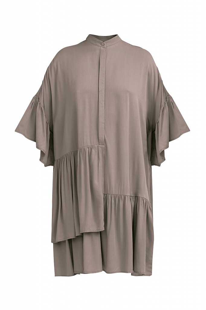 Свободное платье с асимметричными воланами, Модель S21-12023, Фото №7