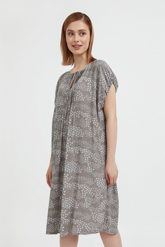 Свободное платье с цветочным принтом, Модель S21-12093, Фото №2