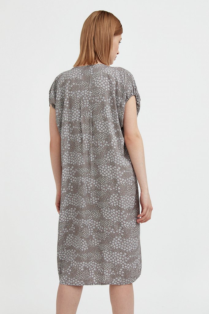 Свободное платье с цветочным принтом, Модель S21-12093, Фото №4