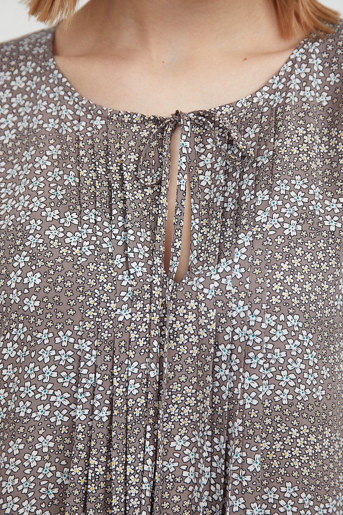 Свободное платье с цветочным принтом, Модель S21-12093, Фото №5