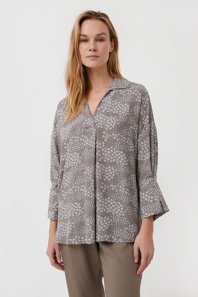 Блуза с цветочным узором, Модель S21-12098, Фото №1