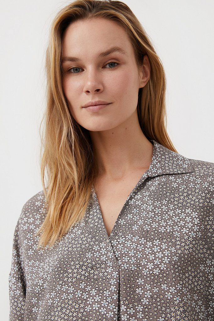 Блуза с цветочным узором, Модель S21-12098, Фото №6