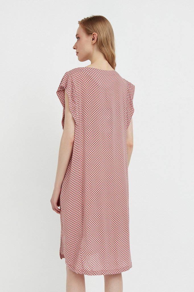 Платье из вискозы с геометричным принтом, Модель S21-14080, Фото №4
