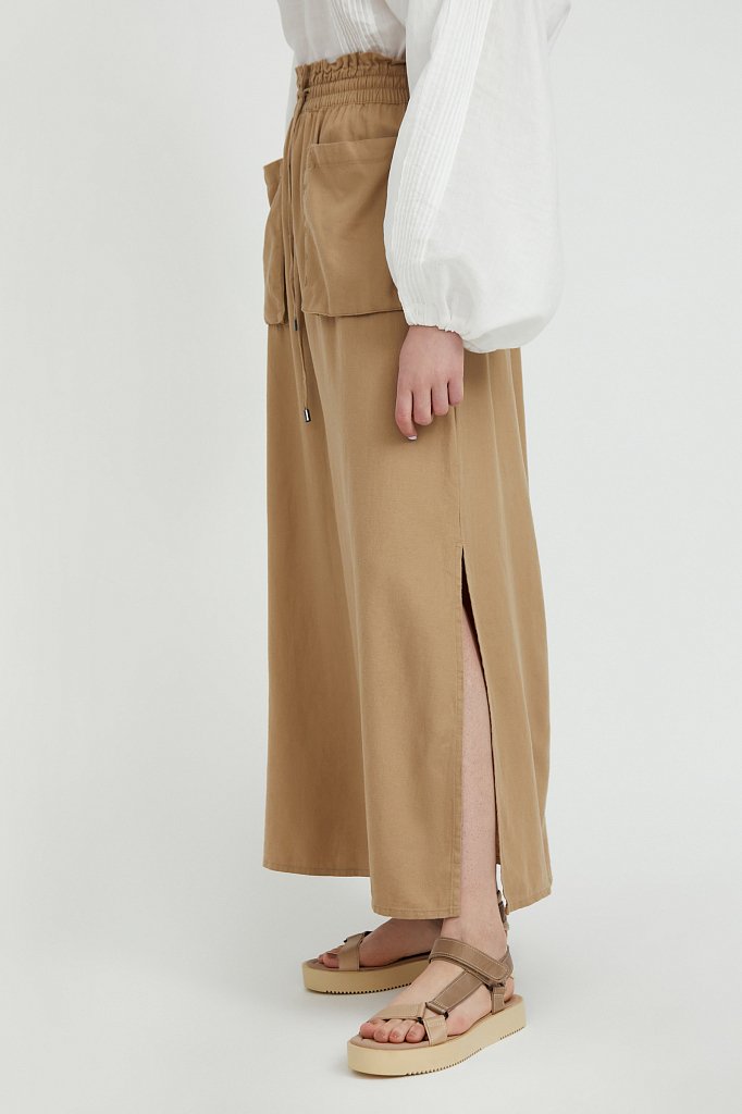 Льняная юбка макси, Модель S21-12074, Фото №3