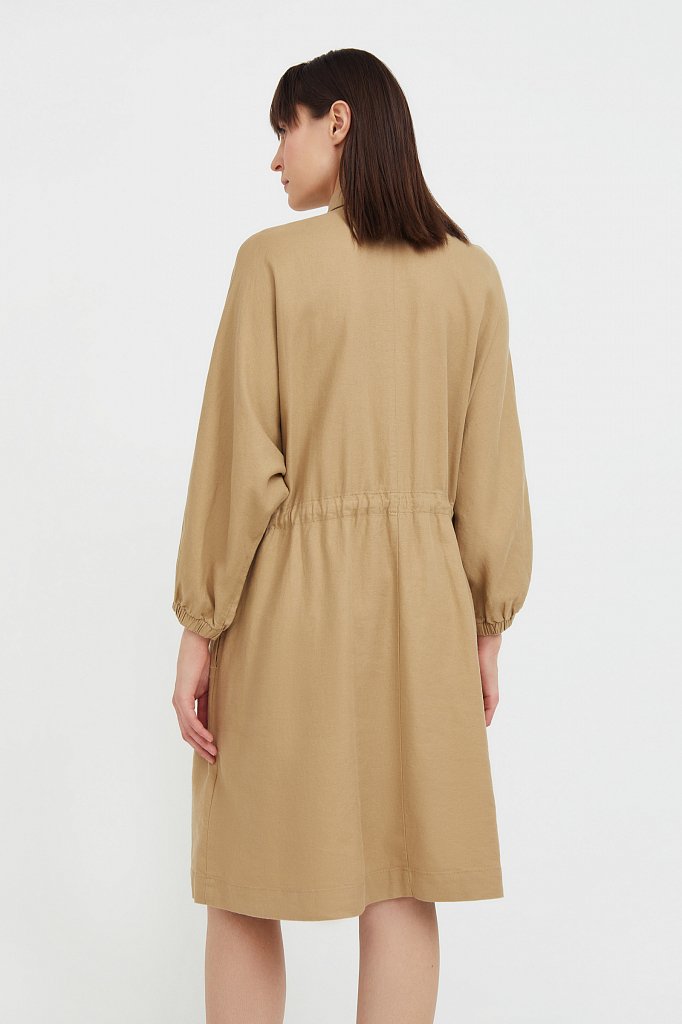 Льняное платье-рубашка, Модель S21-12077, Фото №4