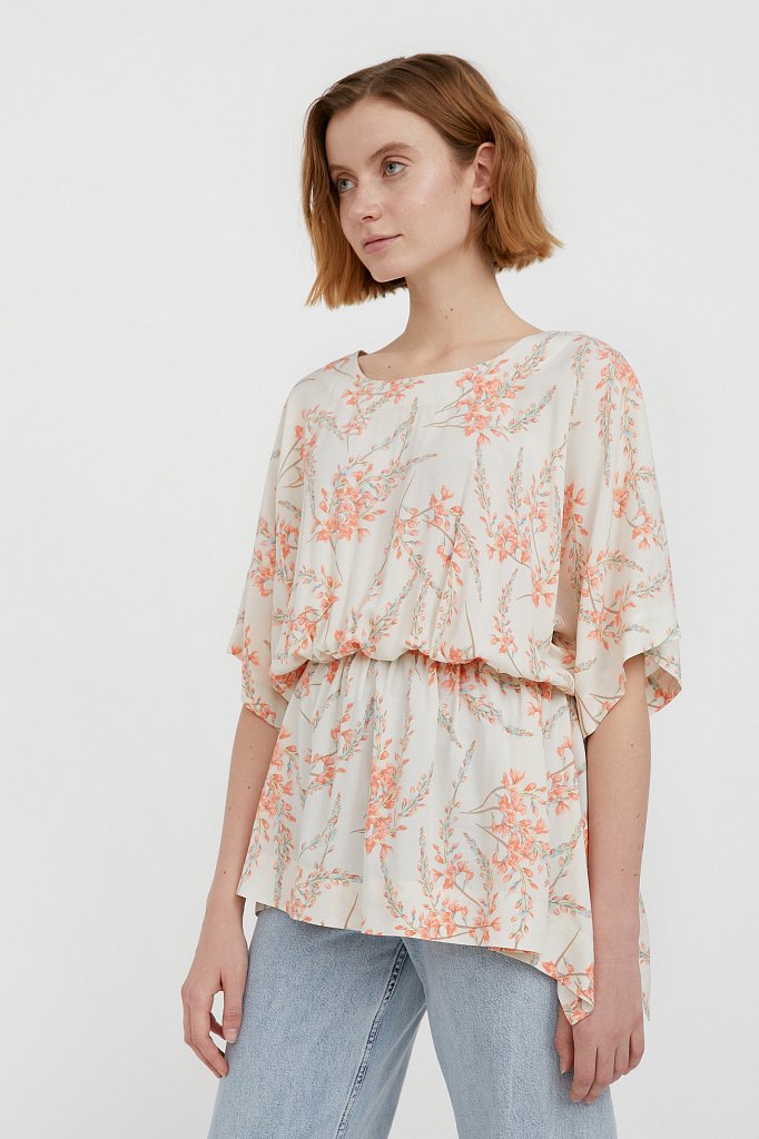 Блуза с цветочным принтом, Модель S21-11067, Фото №3