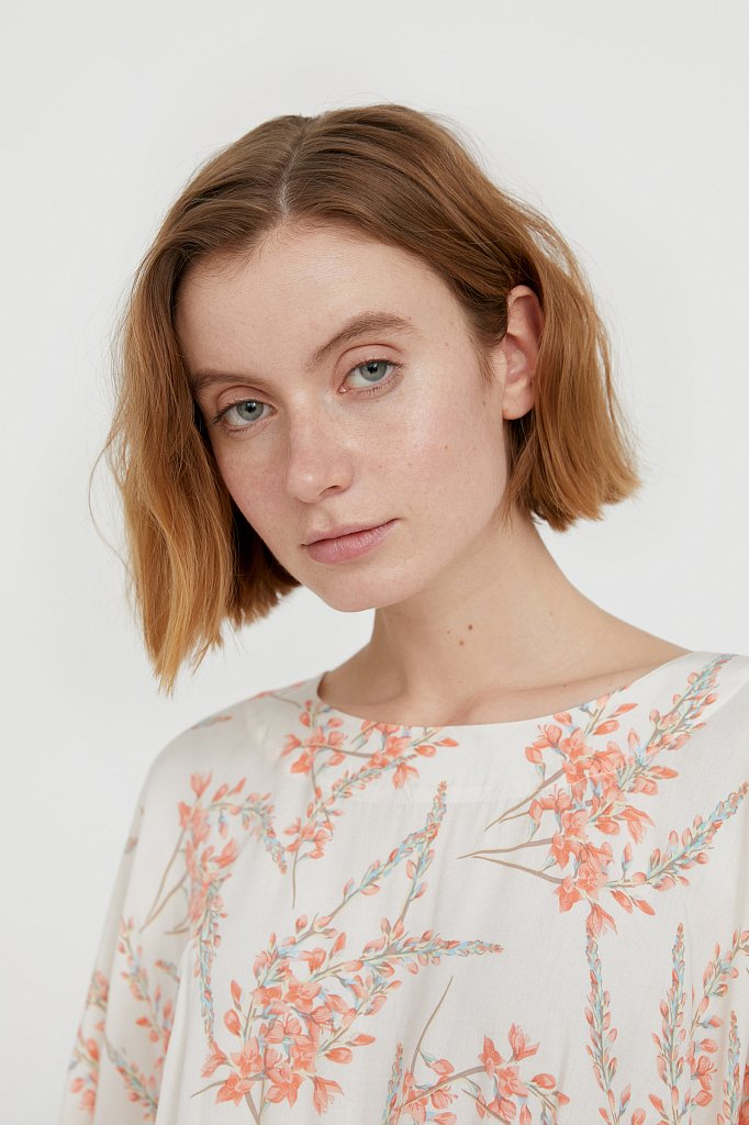 Блуза с цветочным принтом, Модель S21-11067, Фото №6