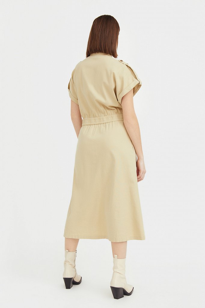 Платье-рубашка с короткими рукавами, Модель S21-12028, Фото №4