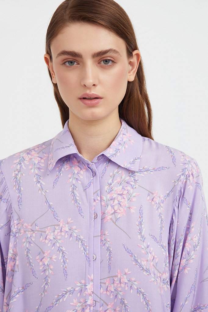Рубашка с цветочным принтом, Модель S21-11068, Фото №6