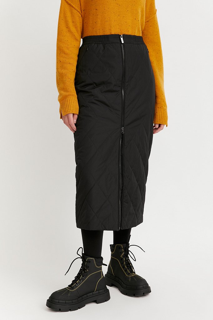 Юбка женская с утеплителем с резинкой на поясе, Модель W20-12019, Фото №2
