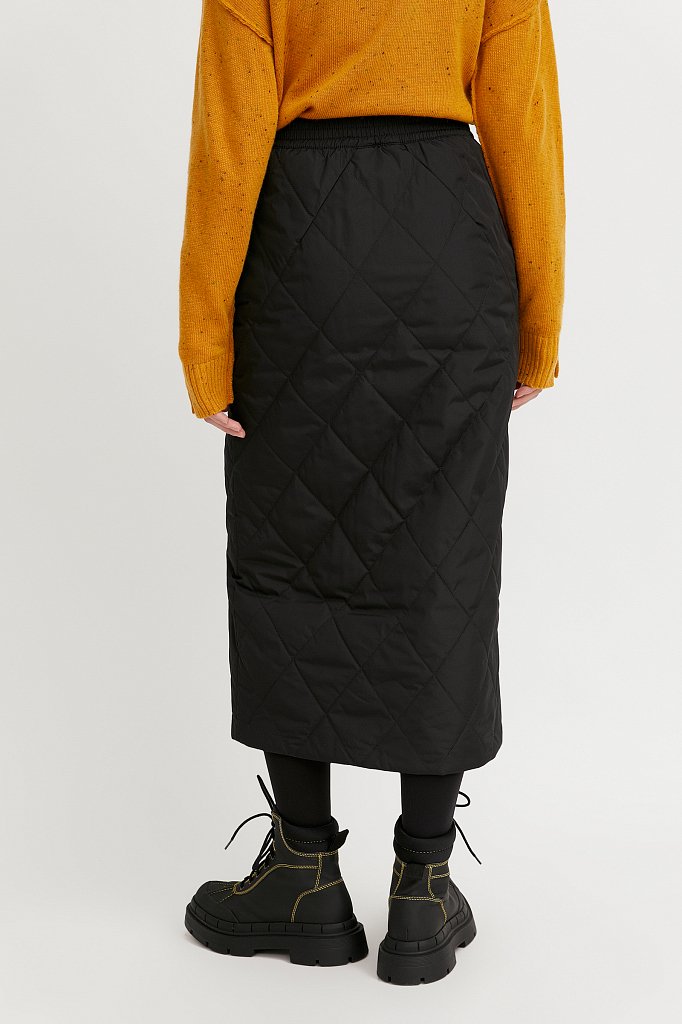 Юбка женская с утеплителем с резинкой на поясе, Модель W20-12019, Фото №5