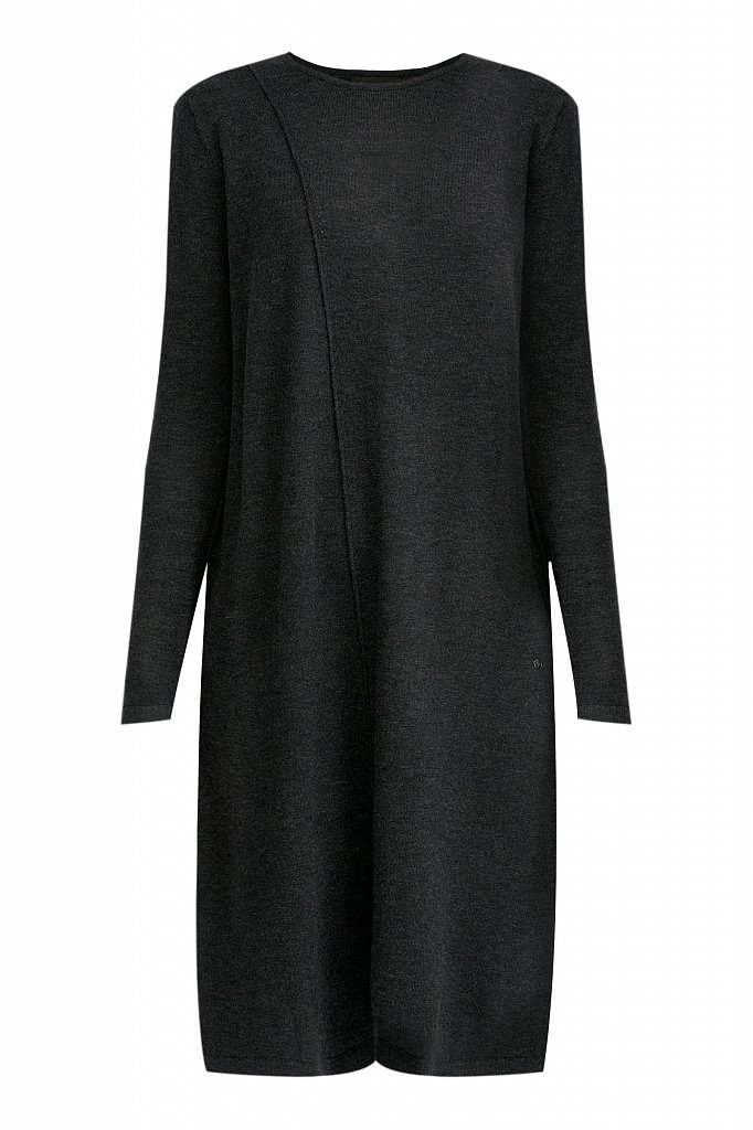 Трикотажное женское платье прямого кроя с шерстью, Модель W20-11113, Фото №7